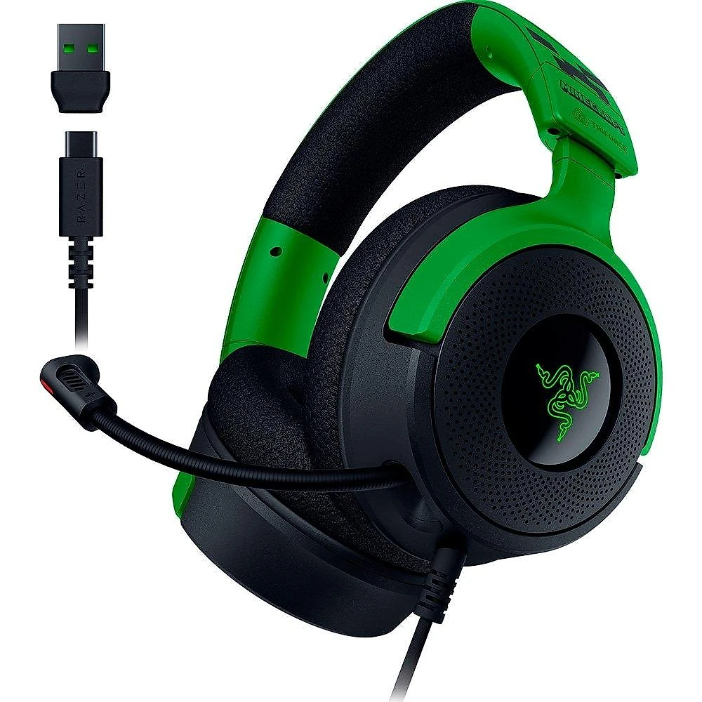 Headset Gamer Razer Kraken V4 X, Som Surround 7.1, Conexão USB, Minecraft Edition - RZ04-05180200-R3M1