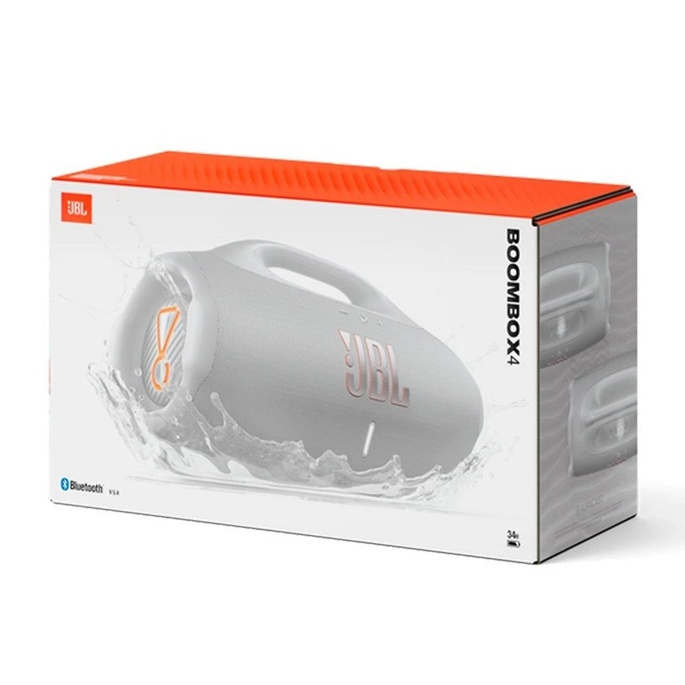 Miniatura Caixa de Som Bluetooth À Prova D'água Boombox 4 JBL, Branca - JBLBOOMBOX4WHTBR