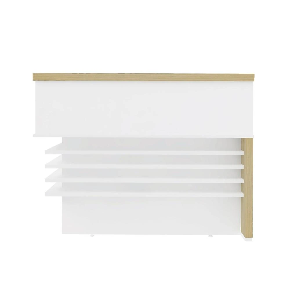 Balcão de Atendimento para Escritório/Recepção em L - Elegante e Funcional 147,7x147,7cm Balcão para Escritório Atendimento Recepção em L 147,7cm Executiva Artany Carvalho/Branco