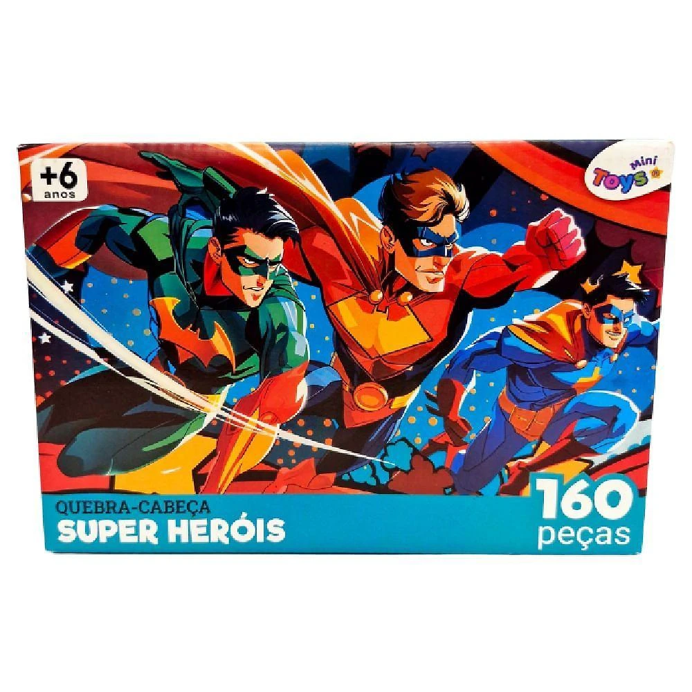 Quebra Cabeça Infantil 6378 Super Heróis 160 Peças Mini Toys com Estímulo Cognitivo