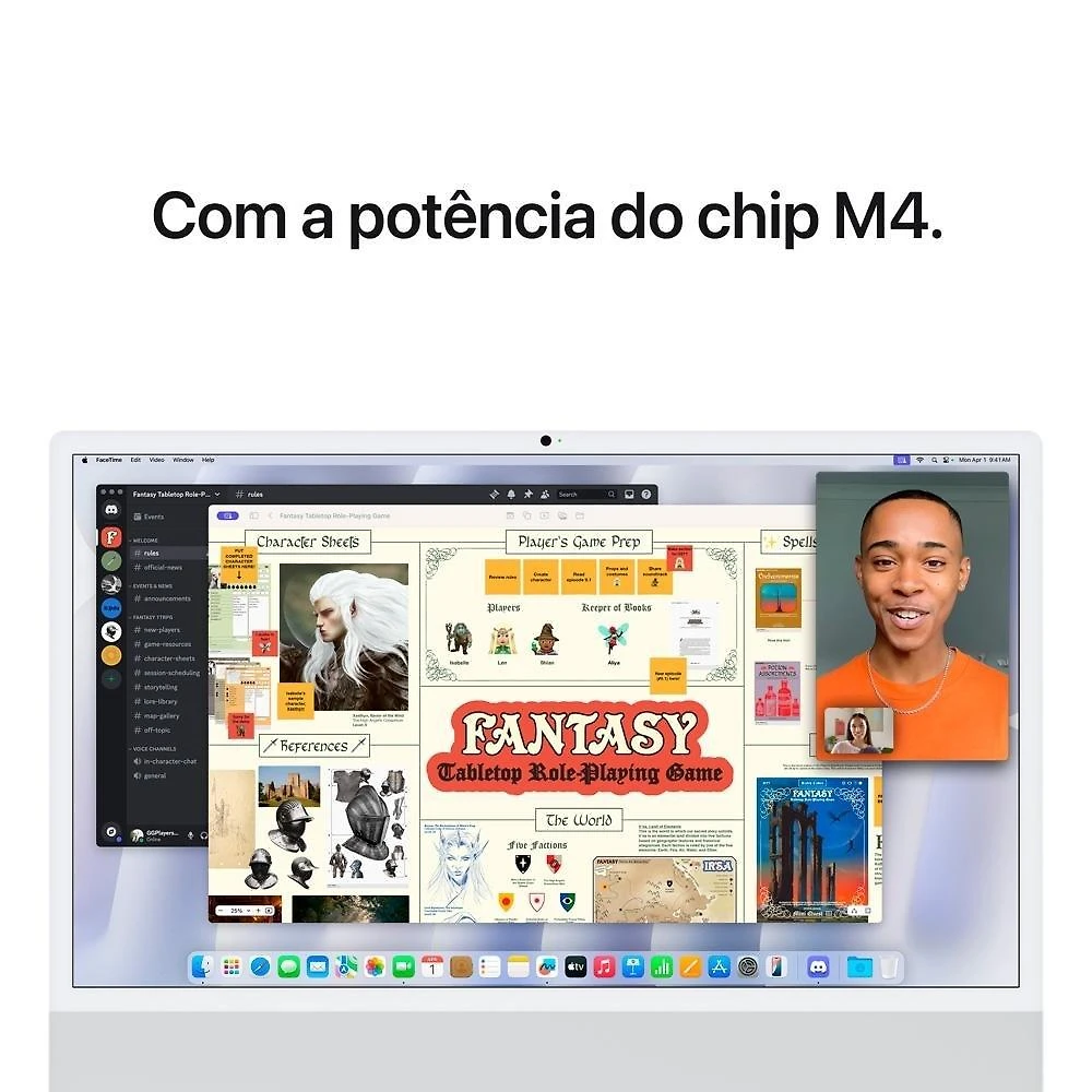 Miniatura iMac Apple Tela Retina 24" 4.5K, Chip M4, CPU 10 Núcleos, GPU 10 Núcleos, Neural Engine de 16 Núcleos, 16GB RAM, 512GB SSD, Prata - MWUV3BZ/A