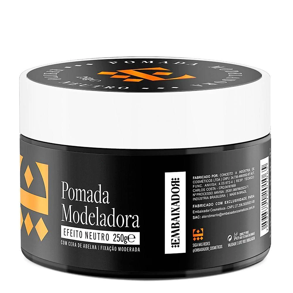 Kit Pomada Efeito Seco + Brilho + Neutro Embaixador 250G