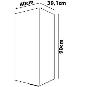 Armário Aéreo Bartira Cristal MDP 15mm com 1 Porta e 2 Prateleiras - 40cm de largura Freixo