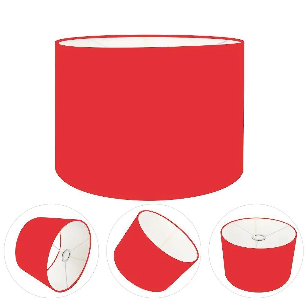 Cúpula Abajur Cilíndrica Cp-7018 ø40x25cm Vermelho