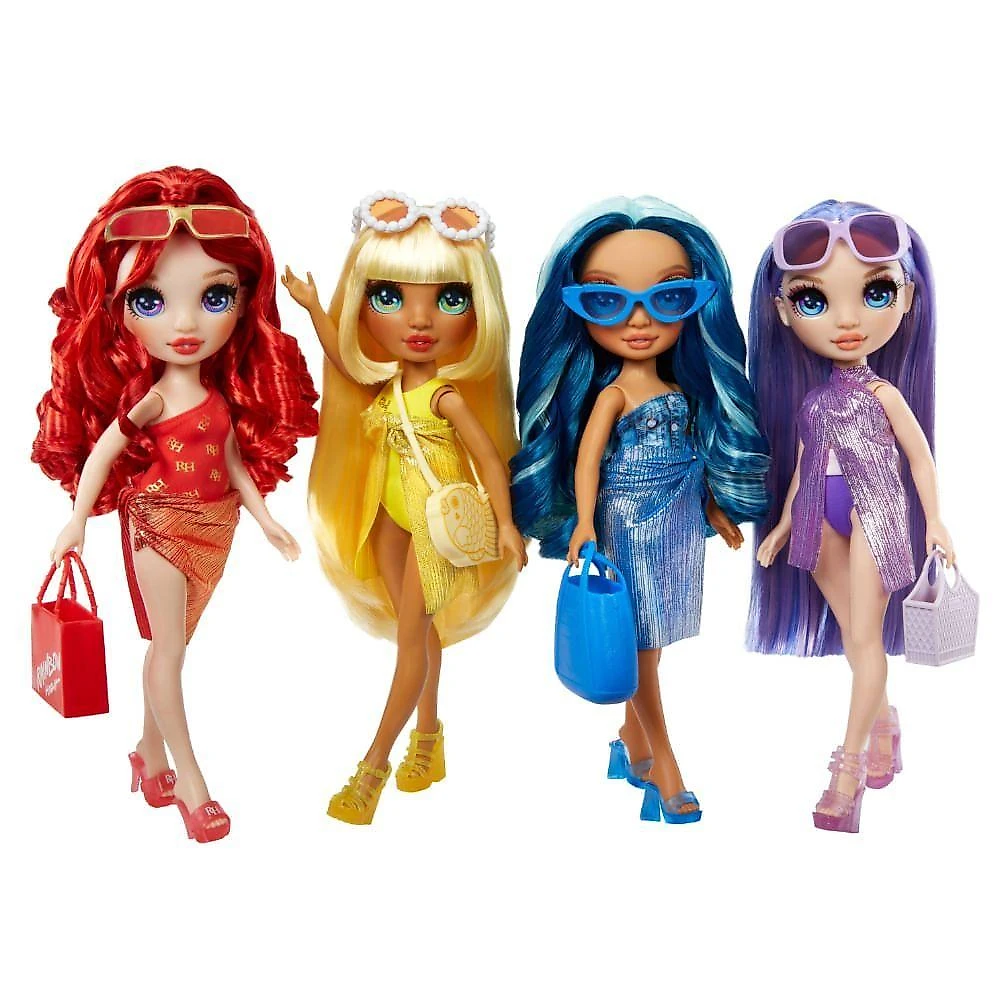 Boneca Rainbow Swim & Style Sunny 27cm com Wrap Personalizável Amarelo Rainbow