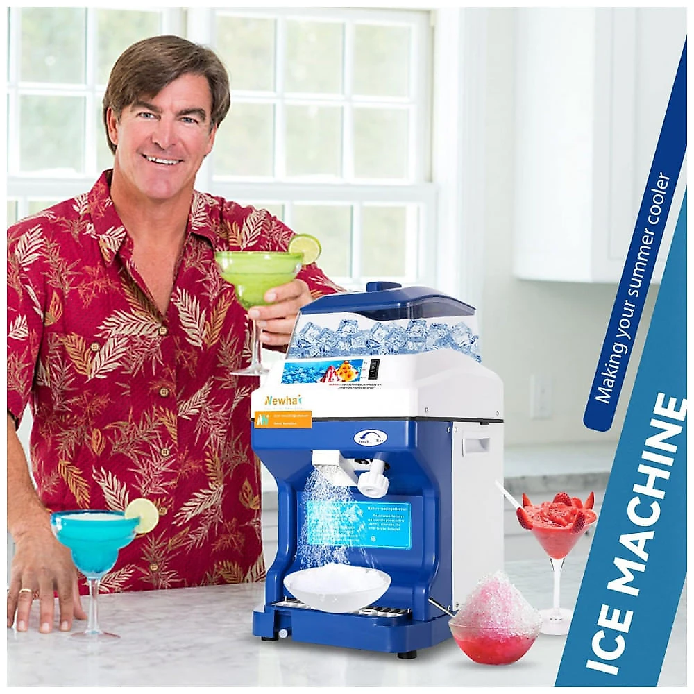 Máquina de Raspadinha Automática Produz até 200kg, h 300W, 110v, NEWHAI, Azul