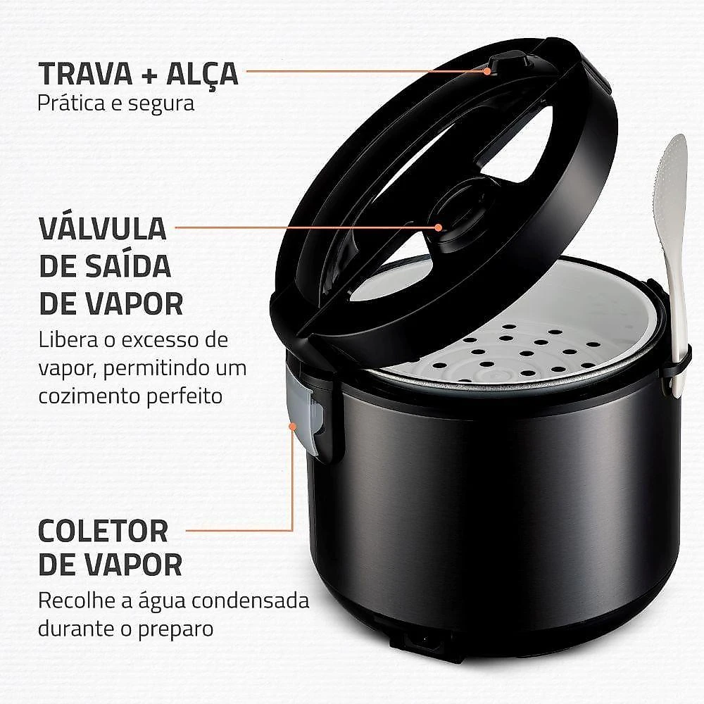 Panela Elétrica Top View 10x Mondial Black Inox 700W PE-30-10X 110V