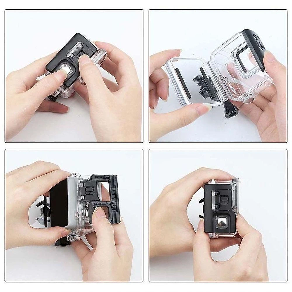 Caixa Estanque Fechada Sem Remoção Lente GoPro 7 White e Silver