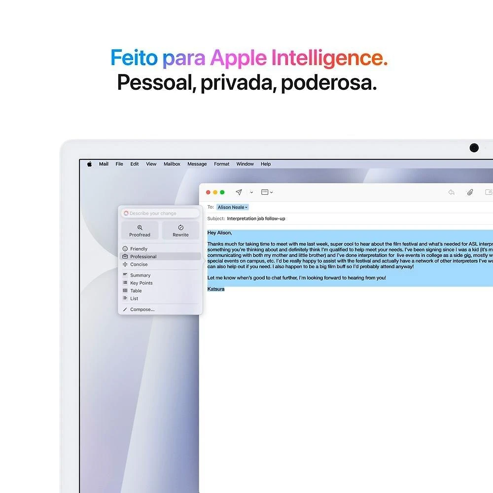 iMac Apple Tela Retina 24" 4.5K, Chip M4, CPU 10 Núcleos, GPU 10 Núcleos, Neural Engine de 16 Núcleos, 16GB RAM, 512GB SSD, Prata - MWUV3BZ/A