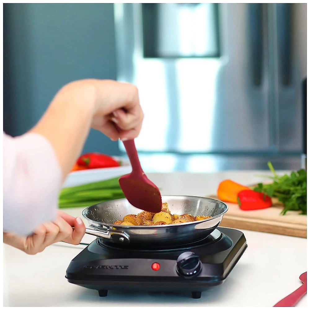 Cooktop Eltrico de Infravermelho Porttil de Vidro Cermico com Queimador nico, 5 Nveis de Temperatura e Fcil de Limpar, 110V 1000W, OVENTE BGI101B, 110v