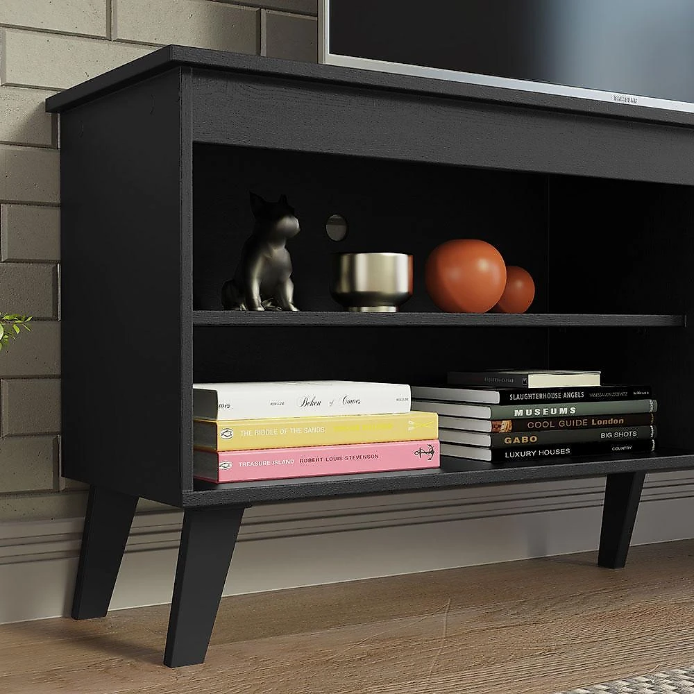 Rack para tv até 65 polegadas com pés preto turim madesa
