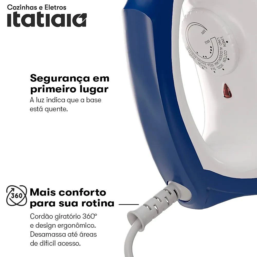 Ferro de Passar a Seco Itatiaia Linha Itatiaia Base Antiaderente Branco 110V