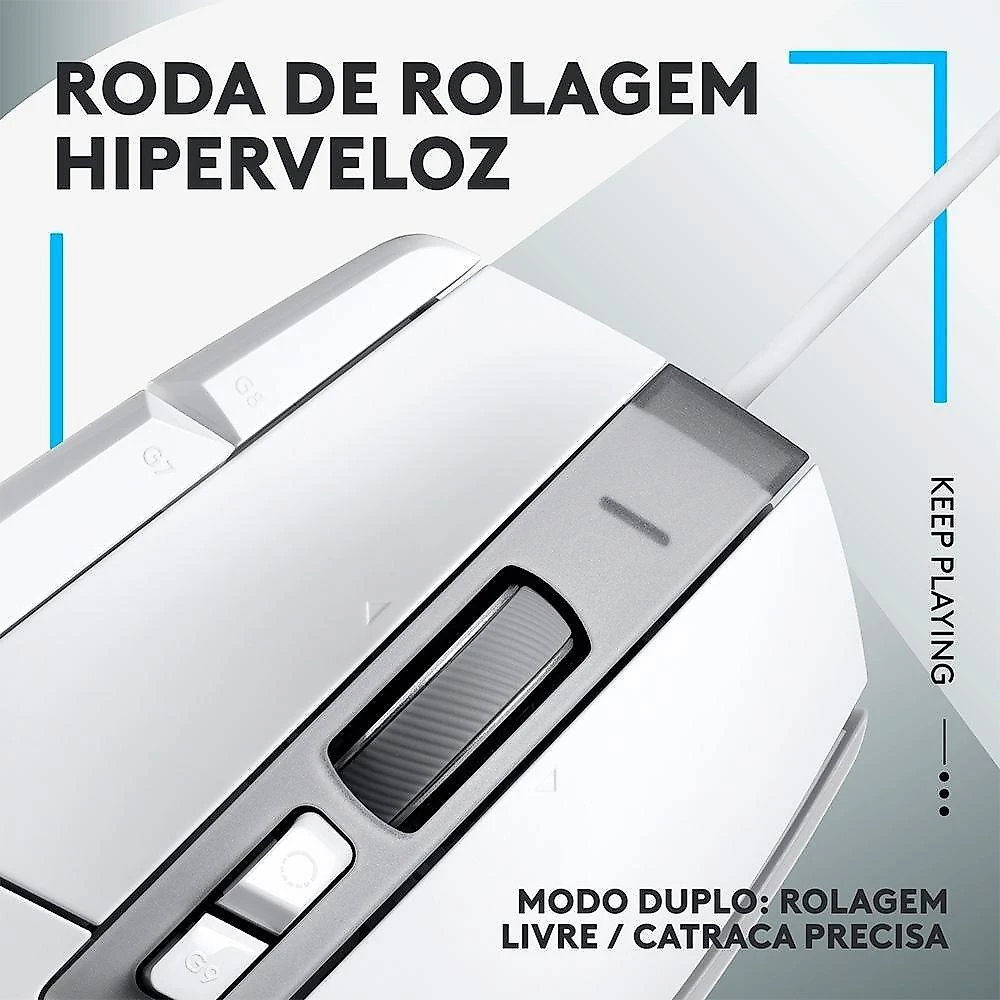 Mouse Gamer Logitech G502 X, RGB, 25600 DPI, 13 Botões, Switch Híbrido, Branco - 910-006145