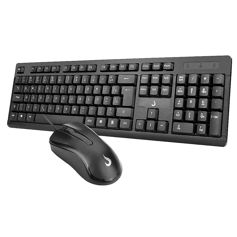 Teclado e Mouse Rise Mode Office OF 01, USB, ABNT2, Preto - RM-TM-01-FB