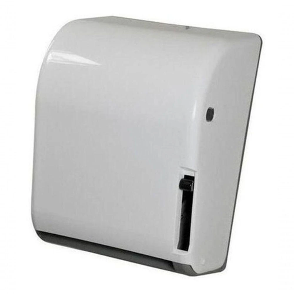 Toalheiro Alavanca N17 – Branco-Cinza para Papel Bobina Até 200M em Plástico ABS com Visor Higipack