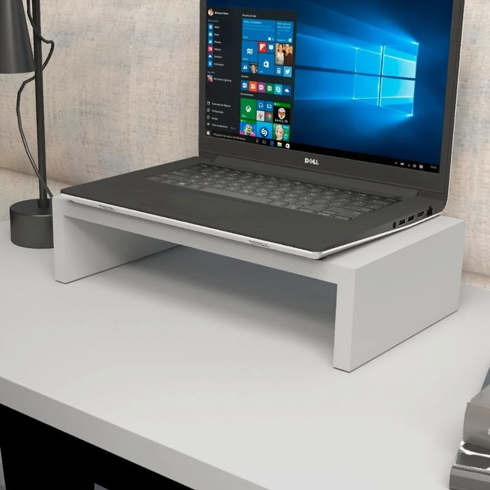 Suporte para Notebook F5 Mesa de Escritório Estrutura em MDF 15mm Cinza F5 Office
