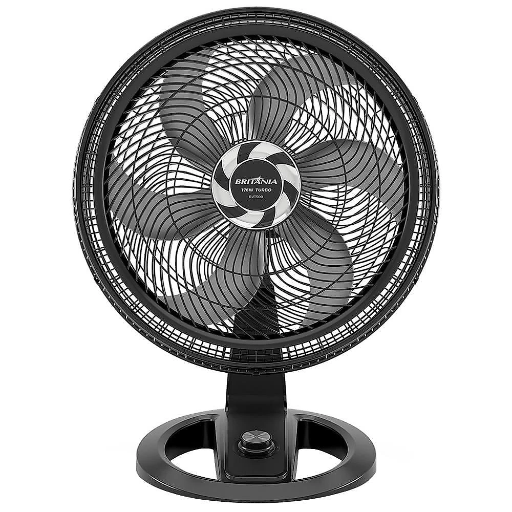 Ventilador de mesa britânia maxx force bvt500 58cm com 3 velocidades e 6 pás - preto 110