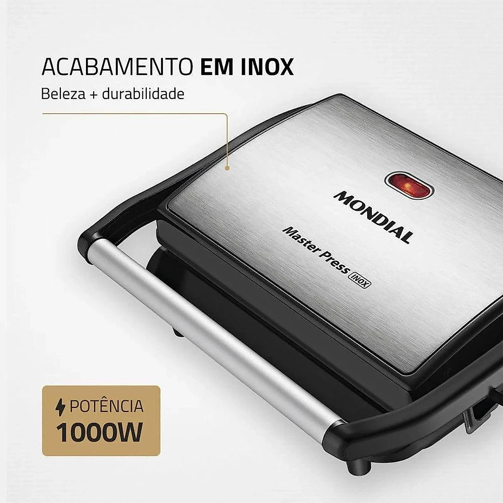 Kit Batedeira Liquidificador e Grill 110V Preto Mondial