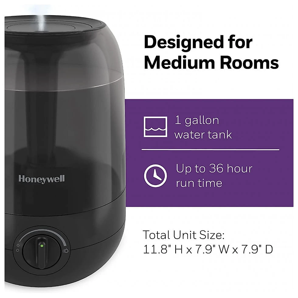 Purificador de Ar até 36H com Desligamento Automático, Honeywell, Preto