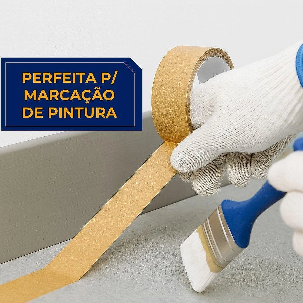 6 Fita Kraft Crepada Adesiva 45mmx40m Marrom Para Caixas Molduras Super Aderente Delfix