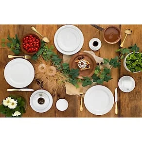 Miniatura Conjunto de Pratos Fundos Germer Tassel em Porcelana Branco – 6 Peças