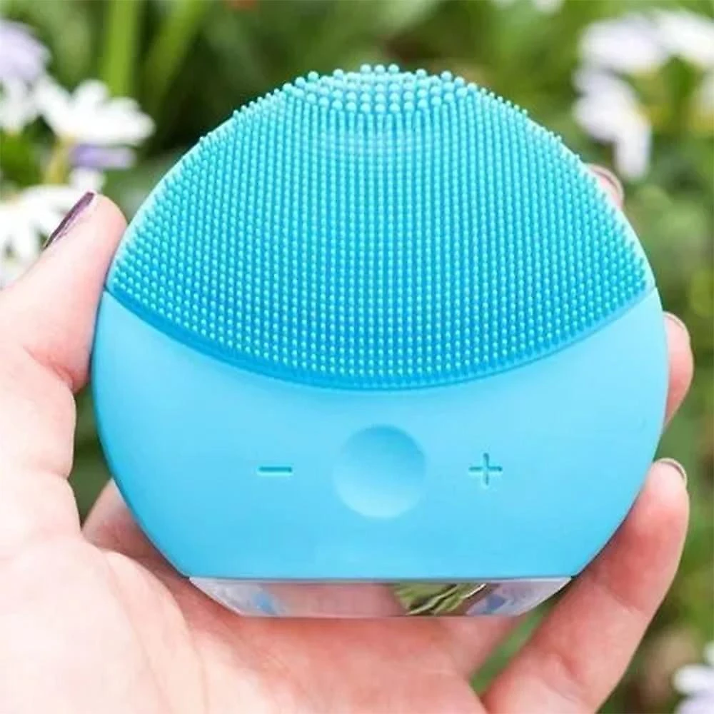 Esponja Massagedora Eletrica Limpeza Facial Mini Azul