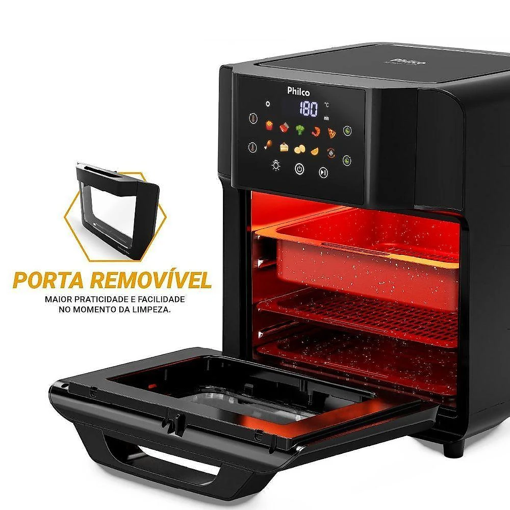 Air Fryer Oven Philco PAF15C 15L 2000W 10 Funções Preto 220V