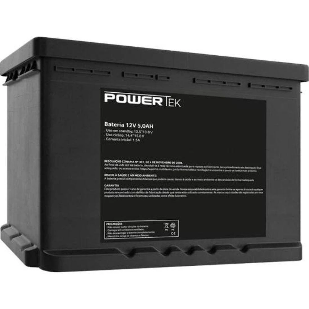 Bateria Selada Power Tek EN010 para Caixa Acústica e Nobreak 5AH 12V Preto