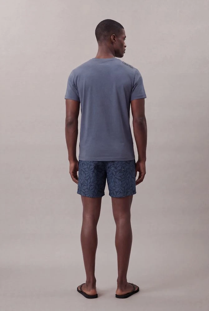 Shorts Swim Masc Folhas - Marinho