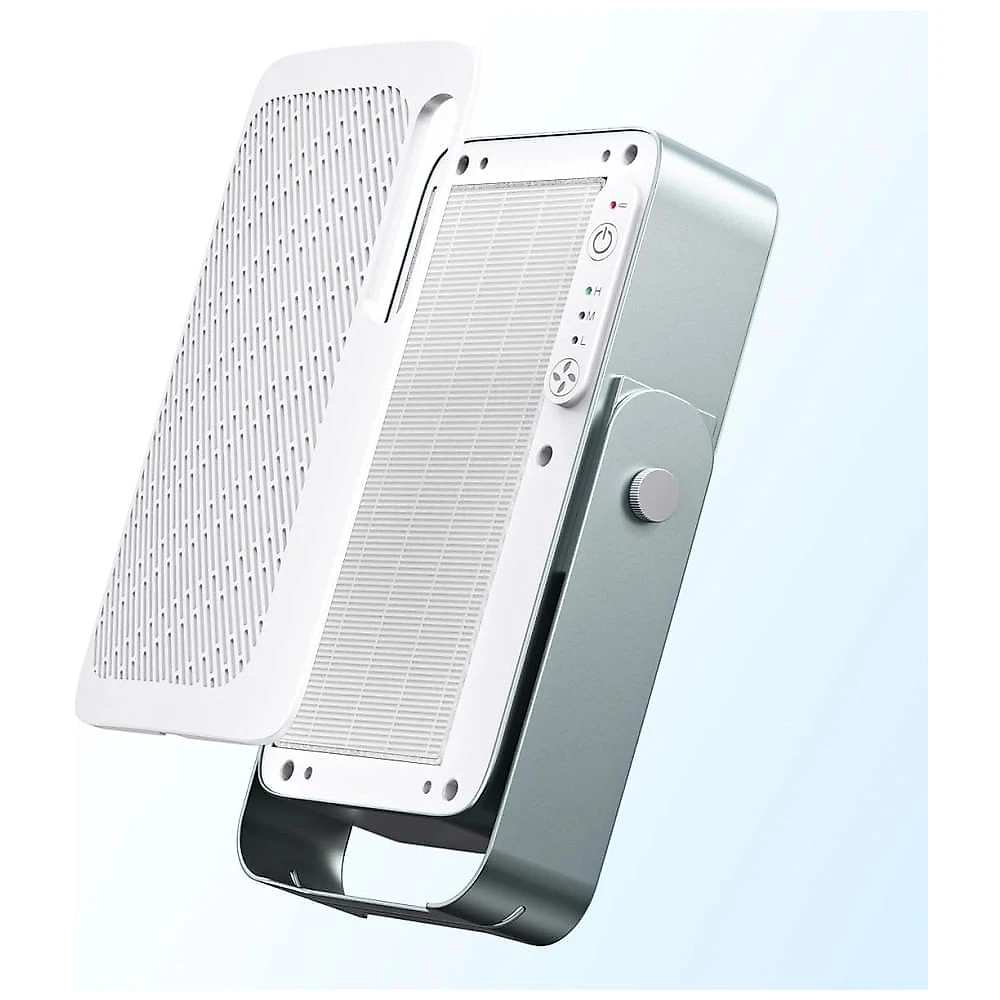 Purificador de Ar com 3 Velocidades, Tecnologia de Fluxo Laminar, Suporte de Alumínio e Autonomia da Bateria até 24H, 110V, AirFanta, Branco 110v