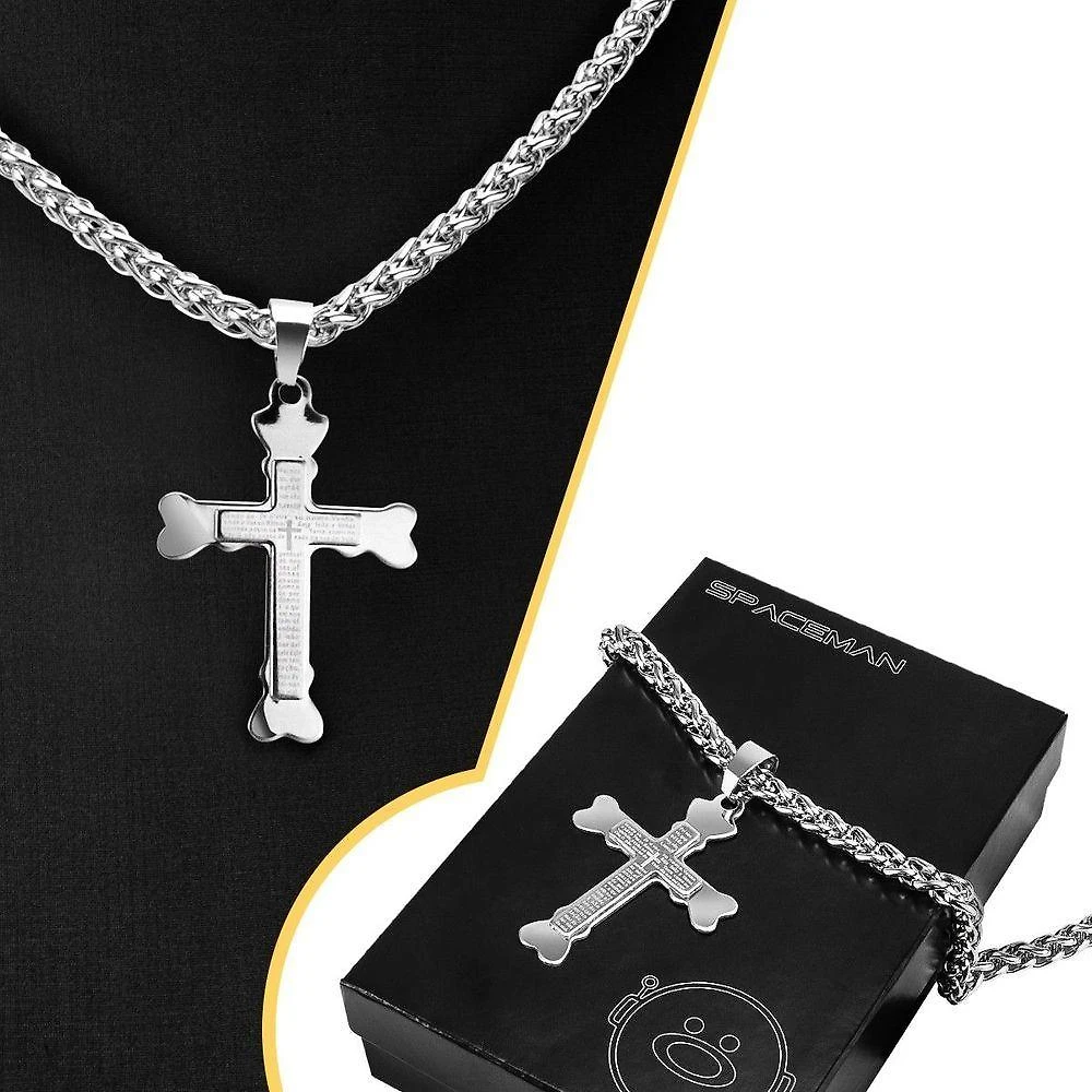 Caixa + Corrente Aço Inox Prata + Cordão Prata Aço Inox Estiloso Moda Masculina Casual