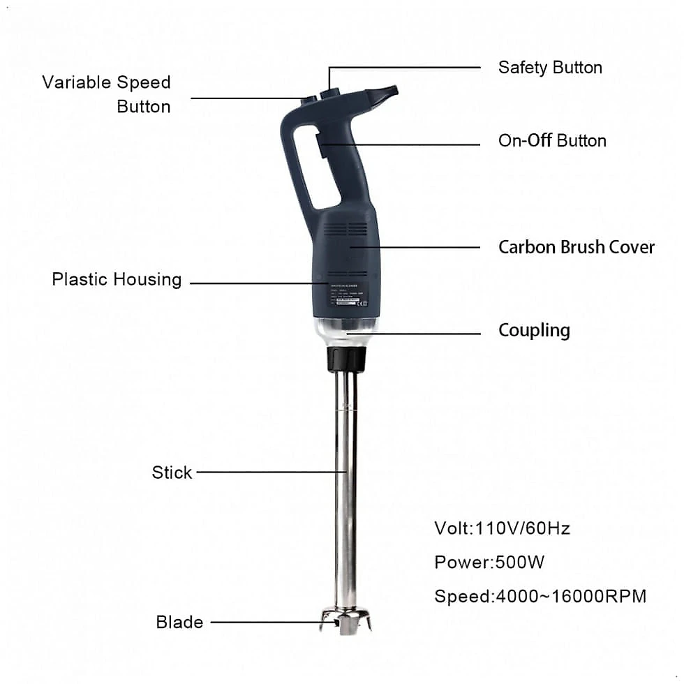 NJTFHU Mixer Comercial Elétrico de Aço Inoxidável com Controle de Velocidade,110V 500W, Preto