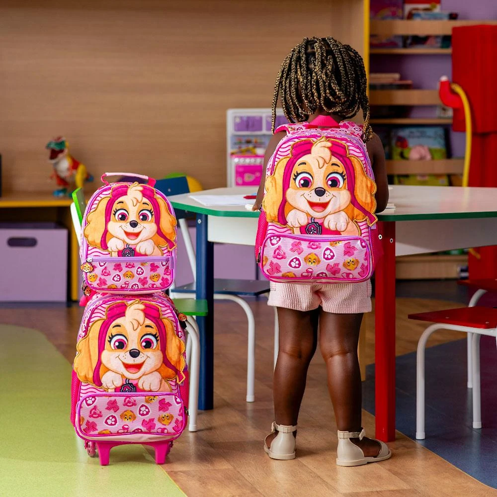 Miniatura Mochila Escolar Feminina Patrulha Canina Skye Baby Rosa Rosa