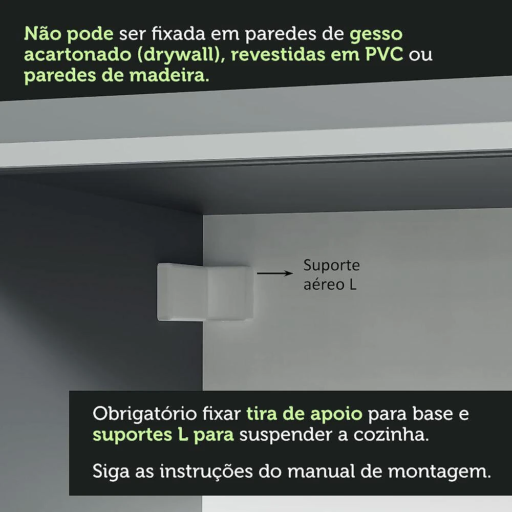 Balcão armário de cozinha 60 cm 3 gavetas suspenso cinza nice madesa