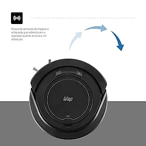 Aspirador Robô Wap Robot W90 Autonomia 1h20 Sensores Antiqueda e Anticolisão Bivolt Preto