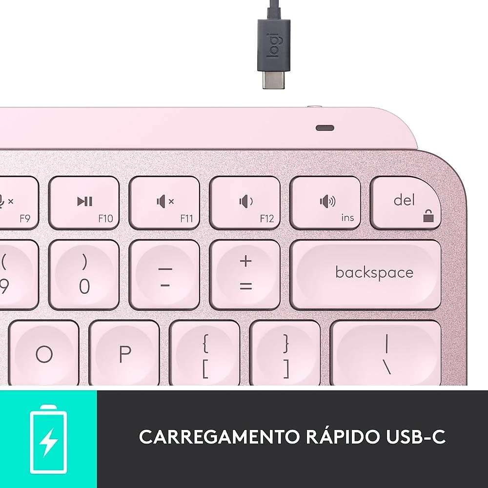 Teclado sem fio Logitech MX Keys Mini - Rosa