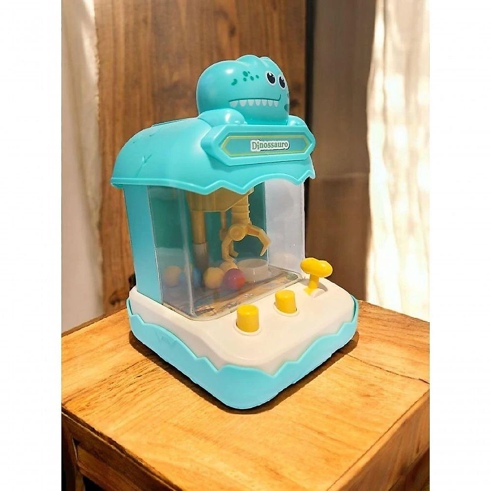 Mini Máquina De Bola Pega Premio Jogo Com Garra Divertido Dino Azul