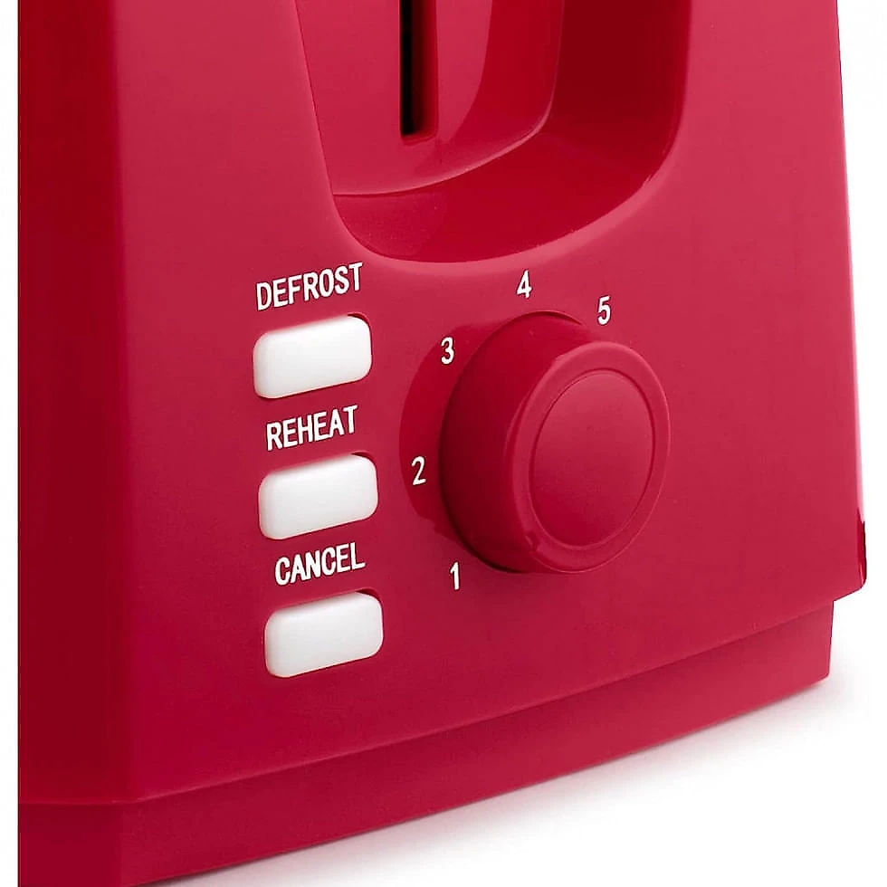 Torradeira Elétrica 2 Fatias com 7 Níveis de Tostagem, 110V, Holstein Housewares, Vermelha