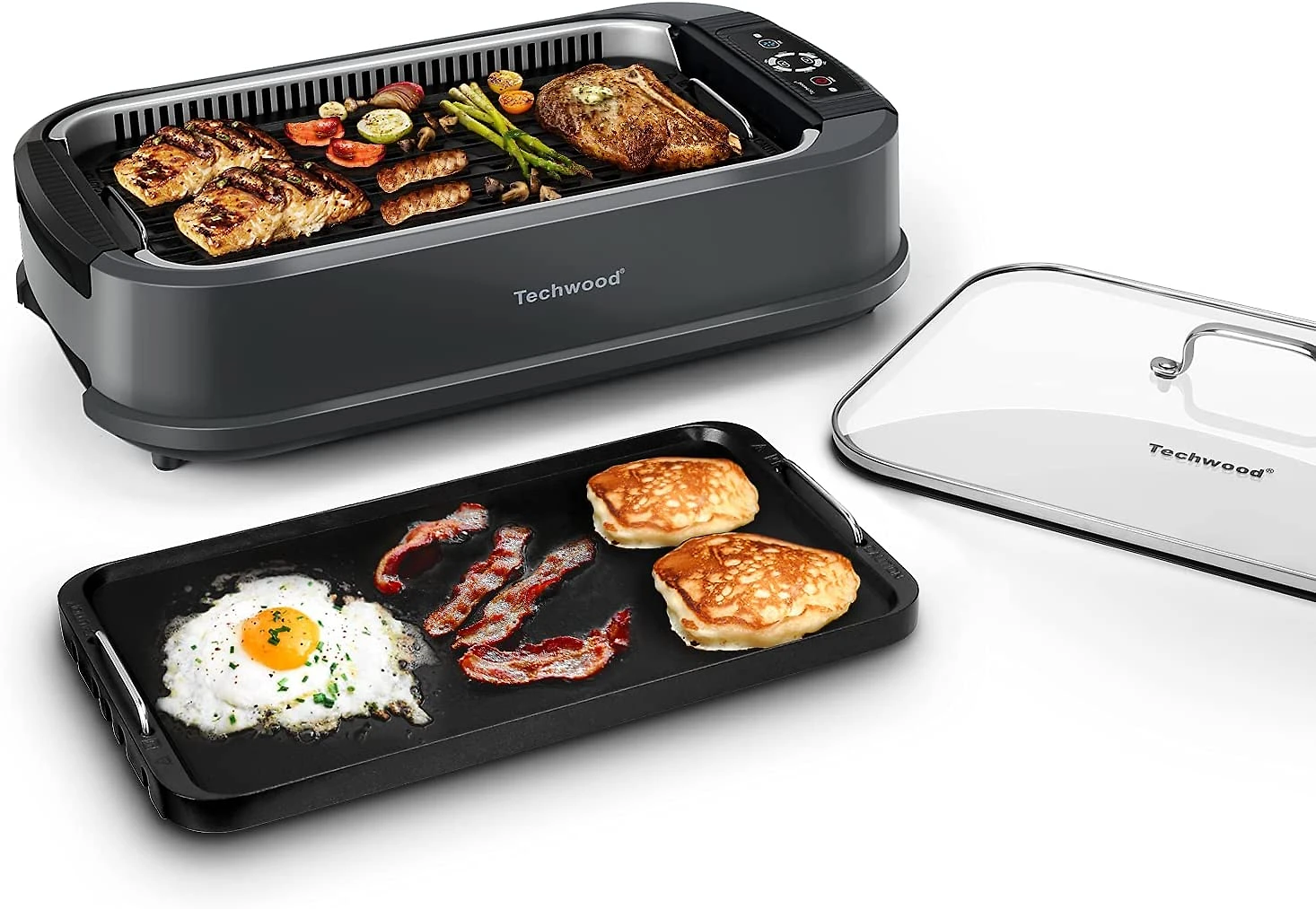 Techwood Churrasqueira Elétrica Portátil serve 4 Porções com Pai