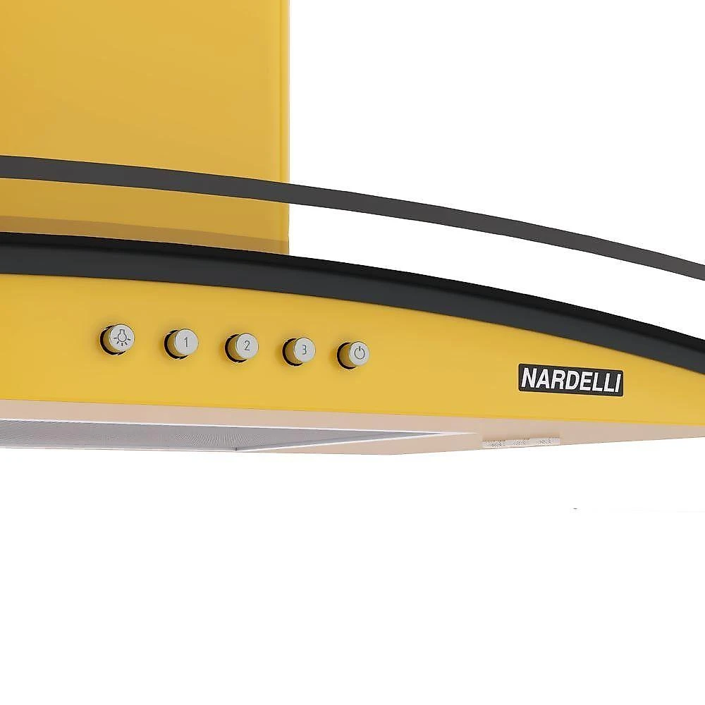 Coifa Nardelli De Parede Clean Vidro Curvo Amarela 80cm Amarelo 110V