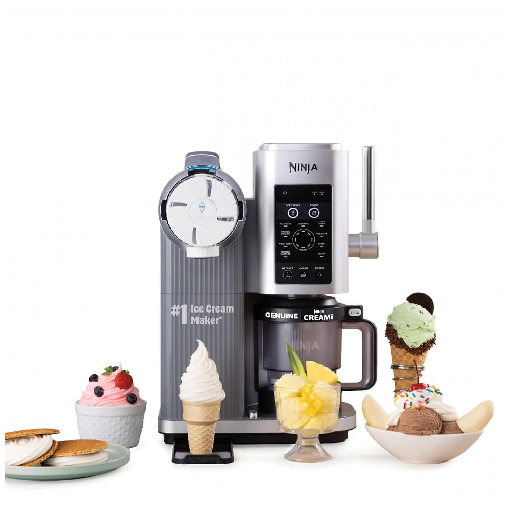 Máquina de Sorvete Ninja CREAMi Scoop & Swirl NC701 Prata 480 ml 13 Programas 800W