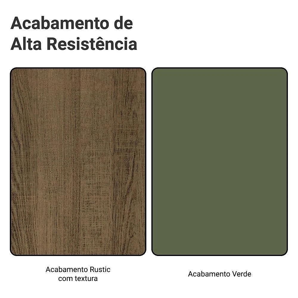 Armário Aéreo 80 Cm 2 Portas Rustic/verde Vik Madesa Rustic/verde