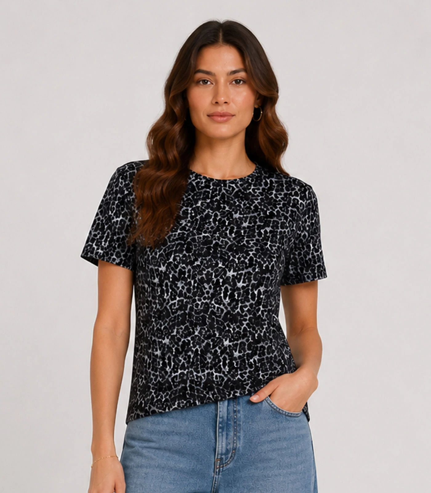 Blusa Feminina Estampada Infinita Cor Cinza