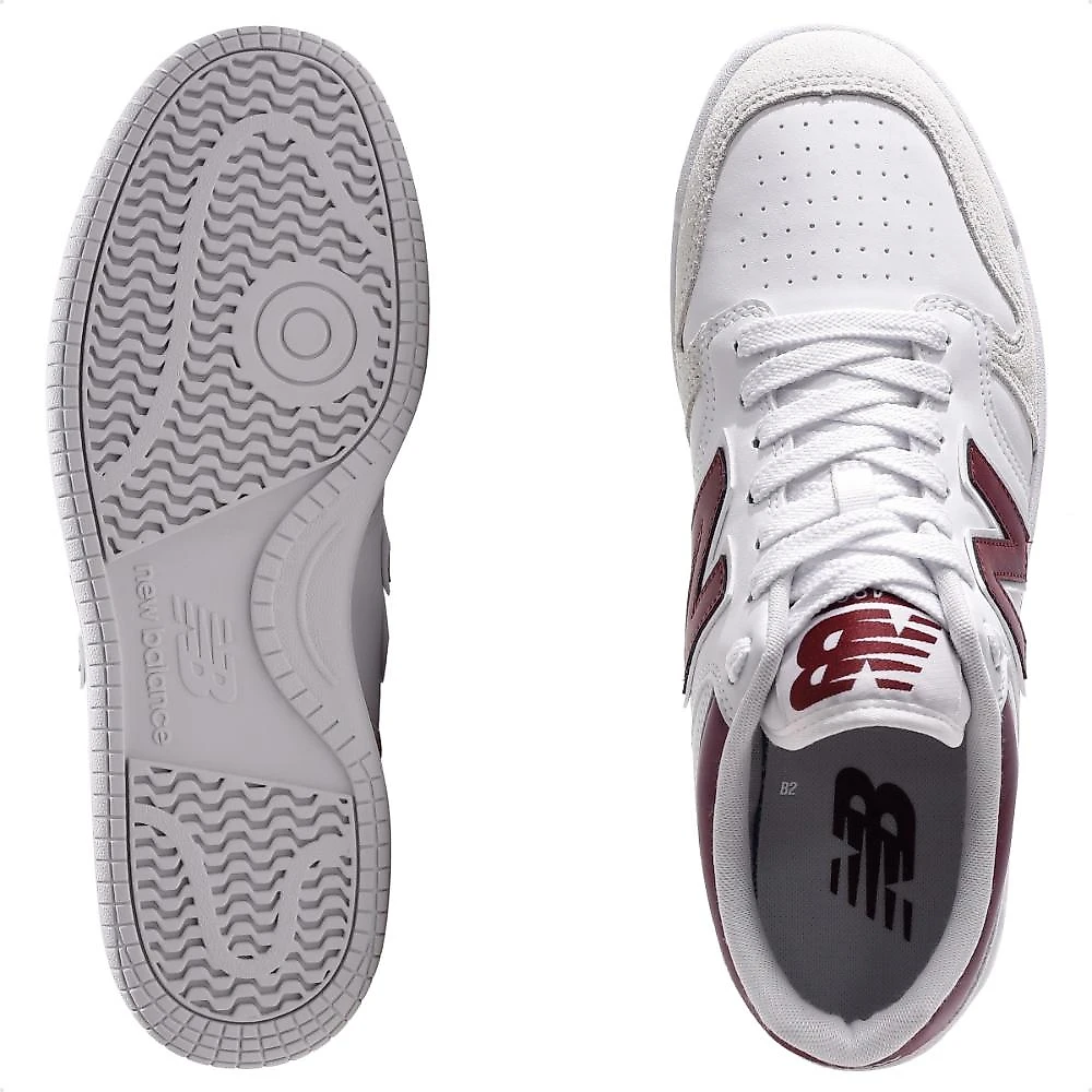 Tênis New Balance 480 Low Unissex  Branco / Bordô - 38