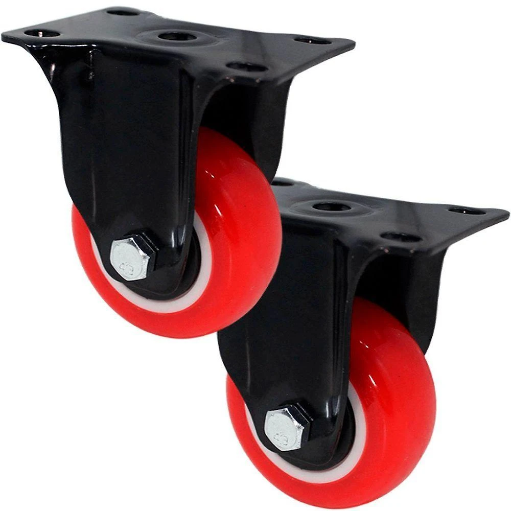 Kit 6 Rodízio Outras Marcas Reforçado para Móveis Universal 75x32mm Poliuretano Vermelho