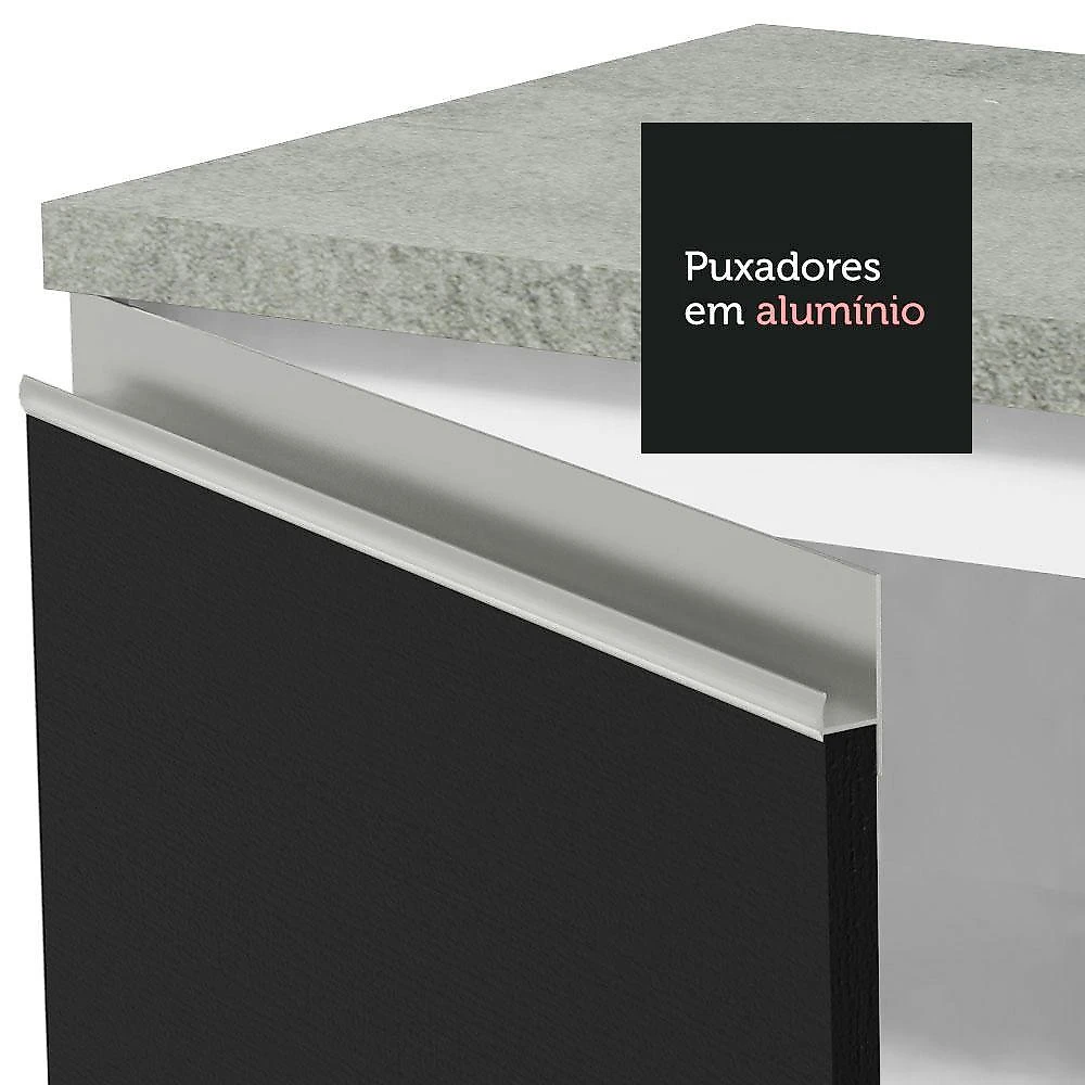 Armário de cozinha compacta 160cm branco/preto glamy madesa 07
