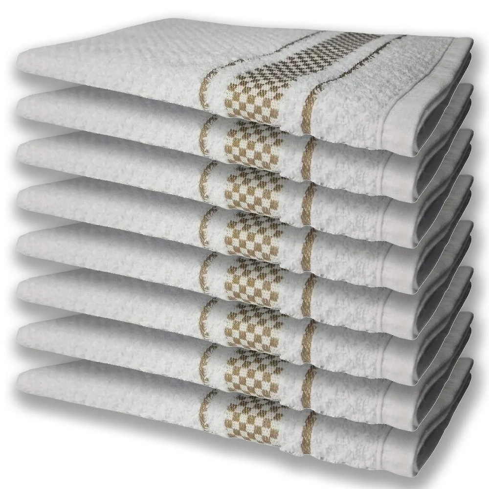 8 Panos De Prato Atoalhado Felpudo 370G/M² Premium Marrom