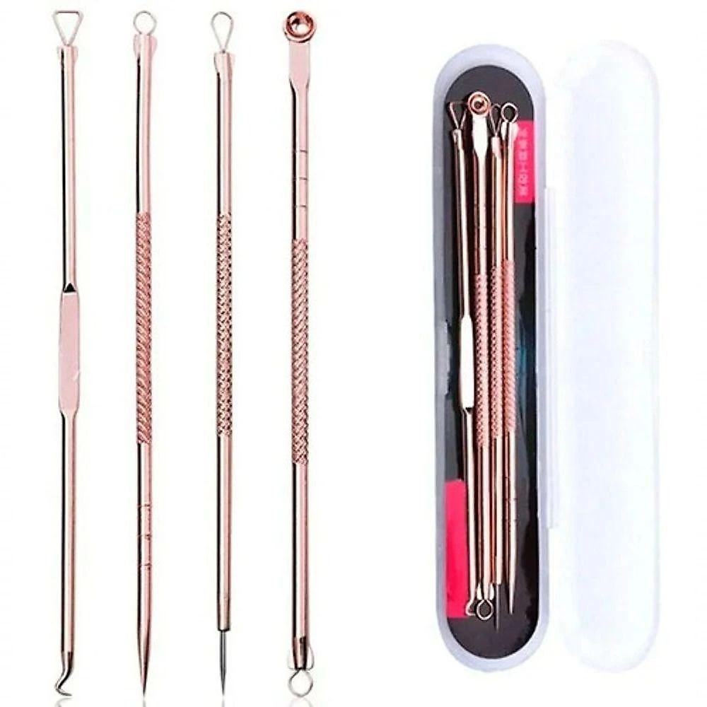 Kit 4 Extrator Cureta Tira Acne Cravos E Espinha Limpeza