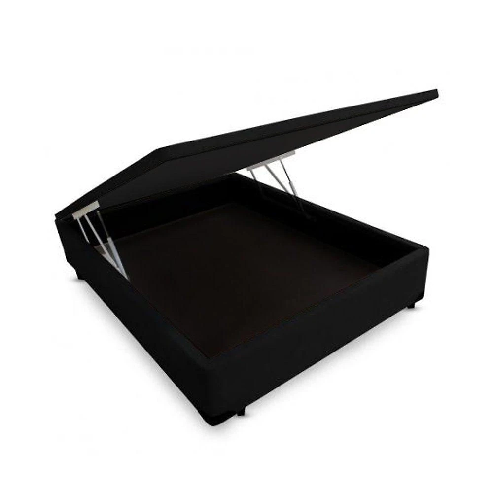 Cama Box Baú Viúva Loja Xerife Suede Preto 41x128x188