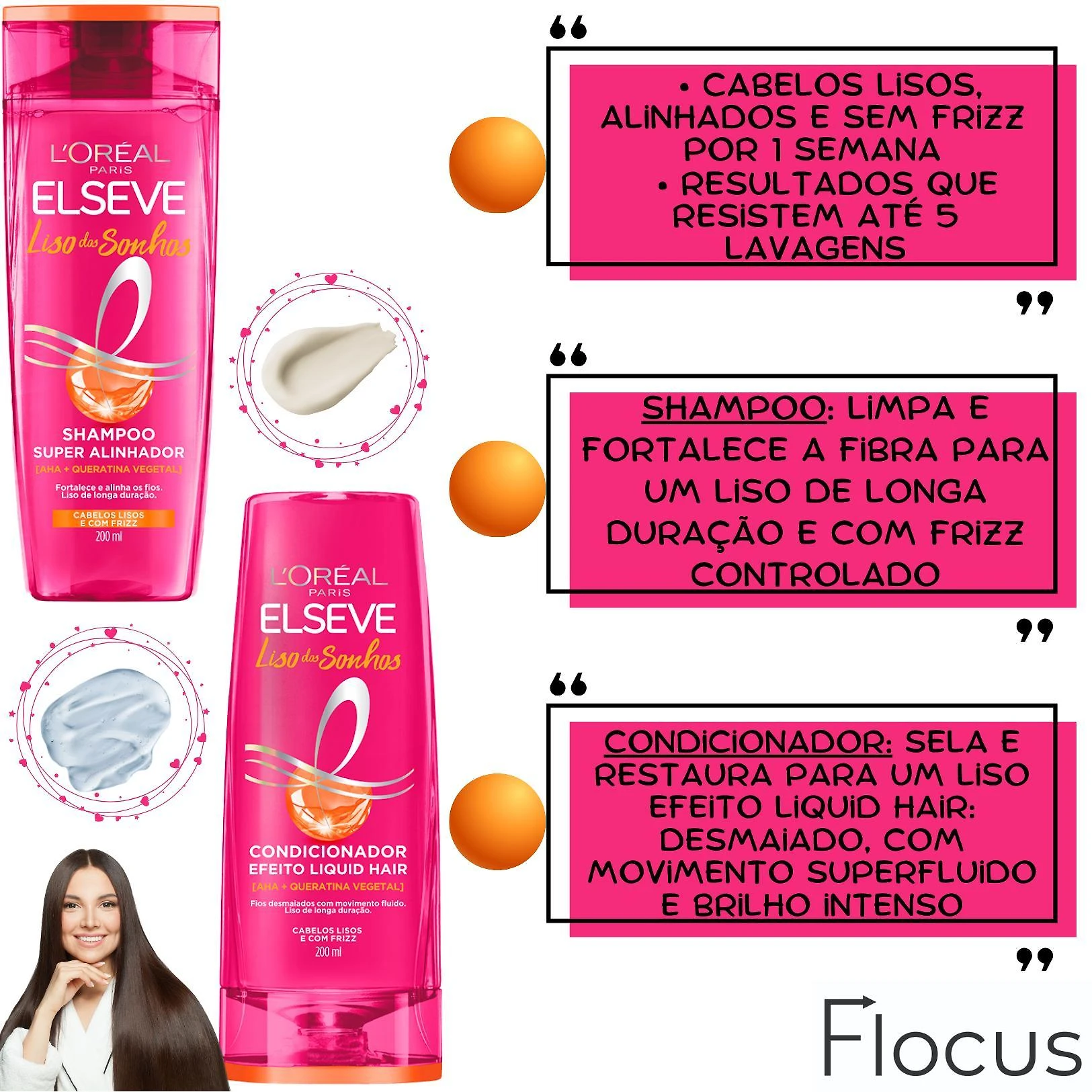 Miniatura Kit Novo Liso Dos Sonhos Elseve Creme Pentear Extermina Friz